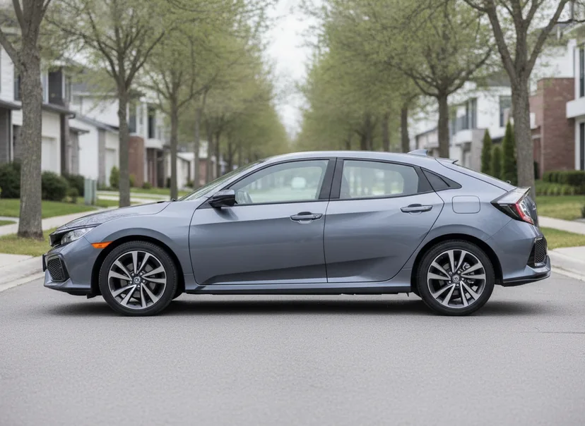 AI-generated demo Honda Civic on its factory wheels — the unmodified photo before the wheel swap