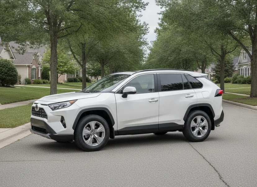 AI-generated demo Toyota RAV4 on its factory wheels